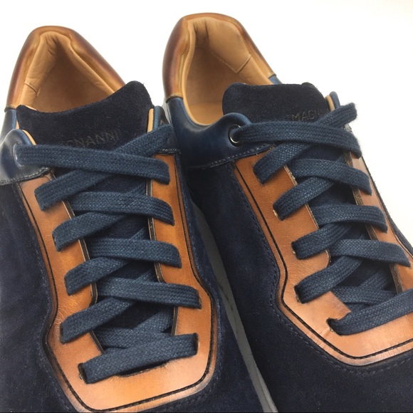 Magnanni leather sneaker trainer navy suede - Picture 4 of 8